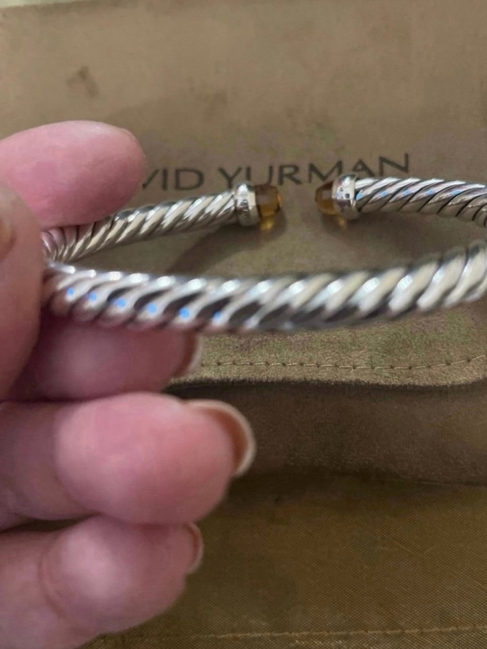 David Yurman Flex Bracelet citrine Diamonds 6MM Medium - Picture 5 of 9